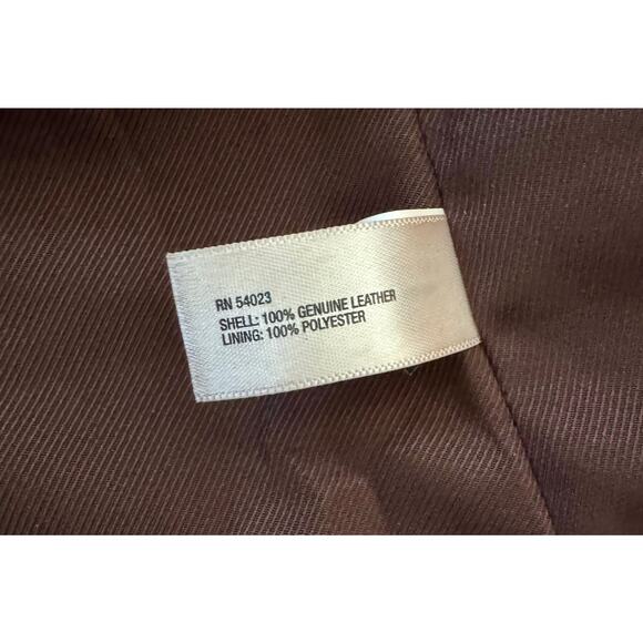 VTG Y2K 90's Gap Edition Brown Soft Leather Motorcycle Jacket Women Medium - Picture 7 of 7